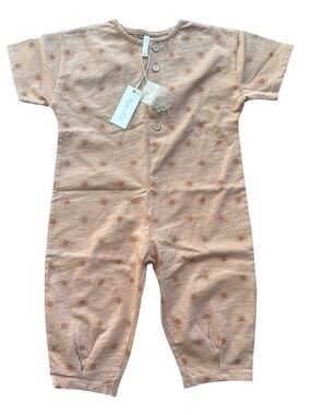 NWTS Rylee + Cru Hayes jumpsuit/Clay Suns. coconut buttons, sz 12-18 months